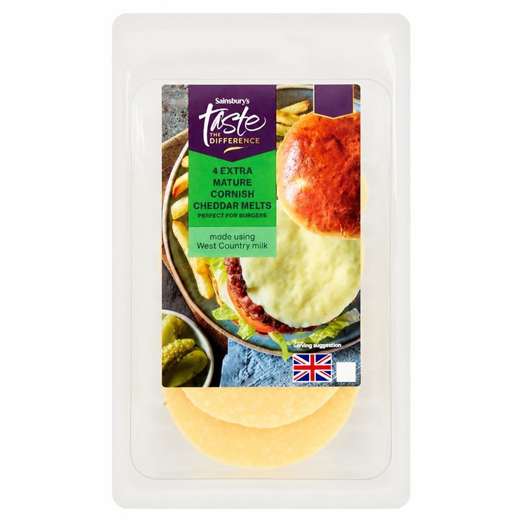 Sainsbury's 4 x Extra Mature Cornish Cheddar Cheese Melts, Taste the Difference 140g