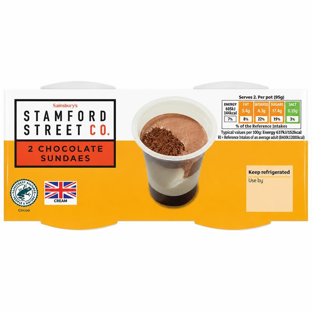 Stamford Street Co. 2 x 95g Chocolate Sundaes