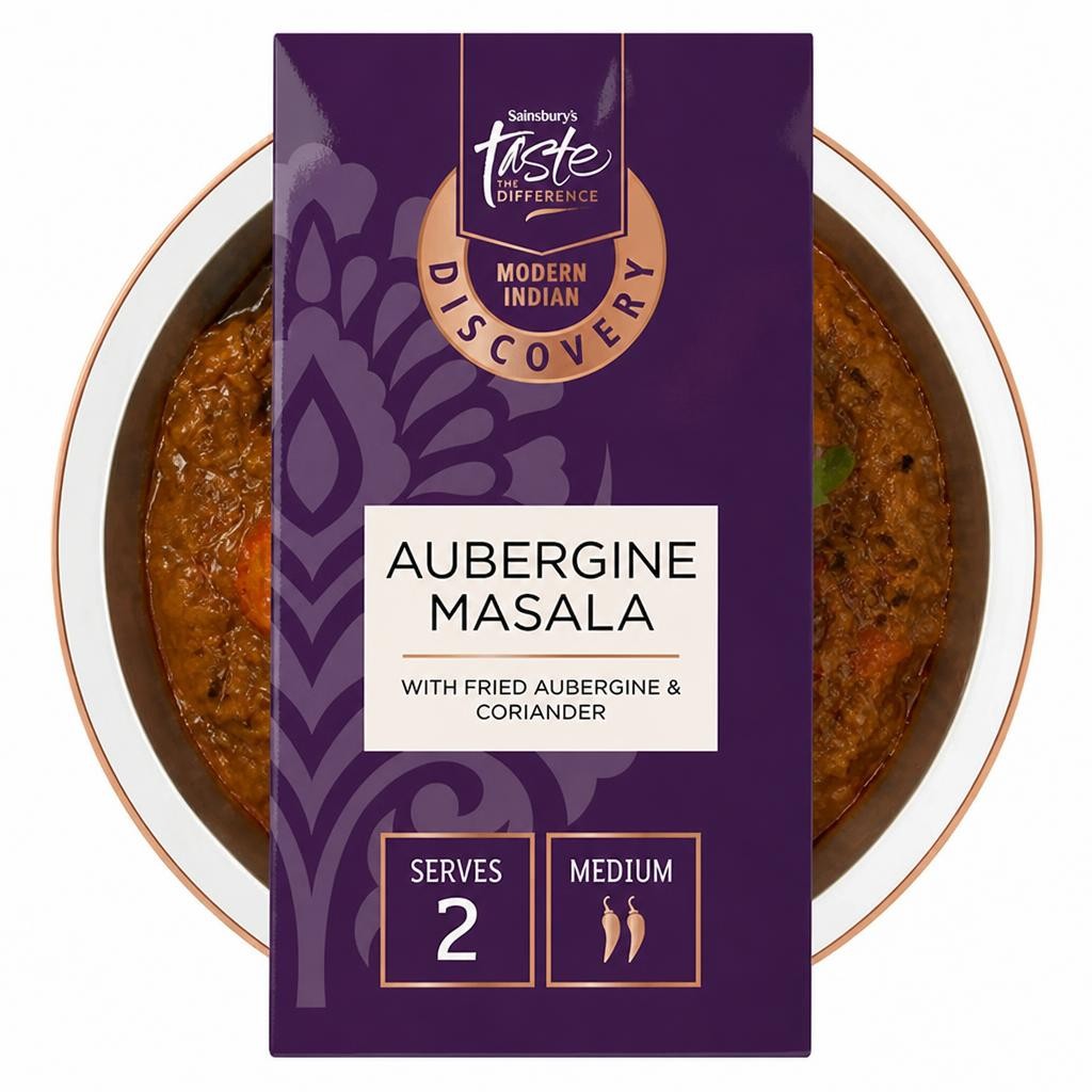 Sainsbury's Discovery 300g Aubergine Masala with Fried Aubergine & Coriander, Taste the Difference
