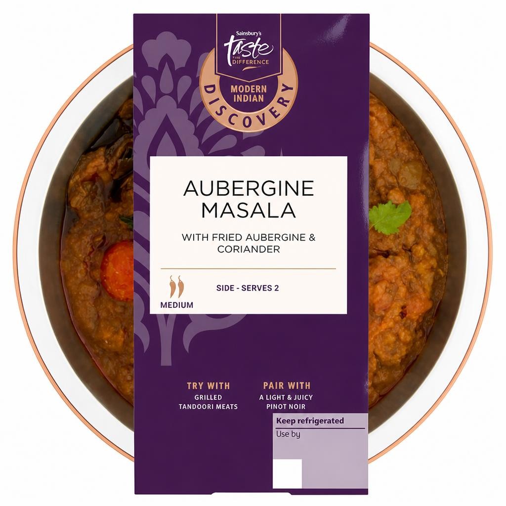 Sainsbury's Discovery 300g Aubergine Masala with Fried Aubergine & Coriander, Taste the Difference