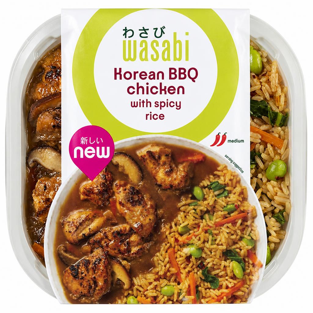 Wasabi 400g Korean BBQ Chicken with Spicy Rice Ready Meal
