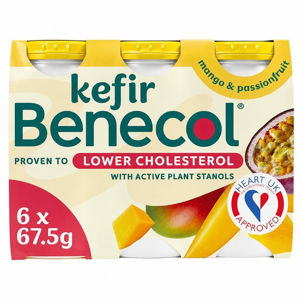 Benecol 6 x 67.5g Kefir Mango Passionfruit Yoghurt Drink