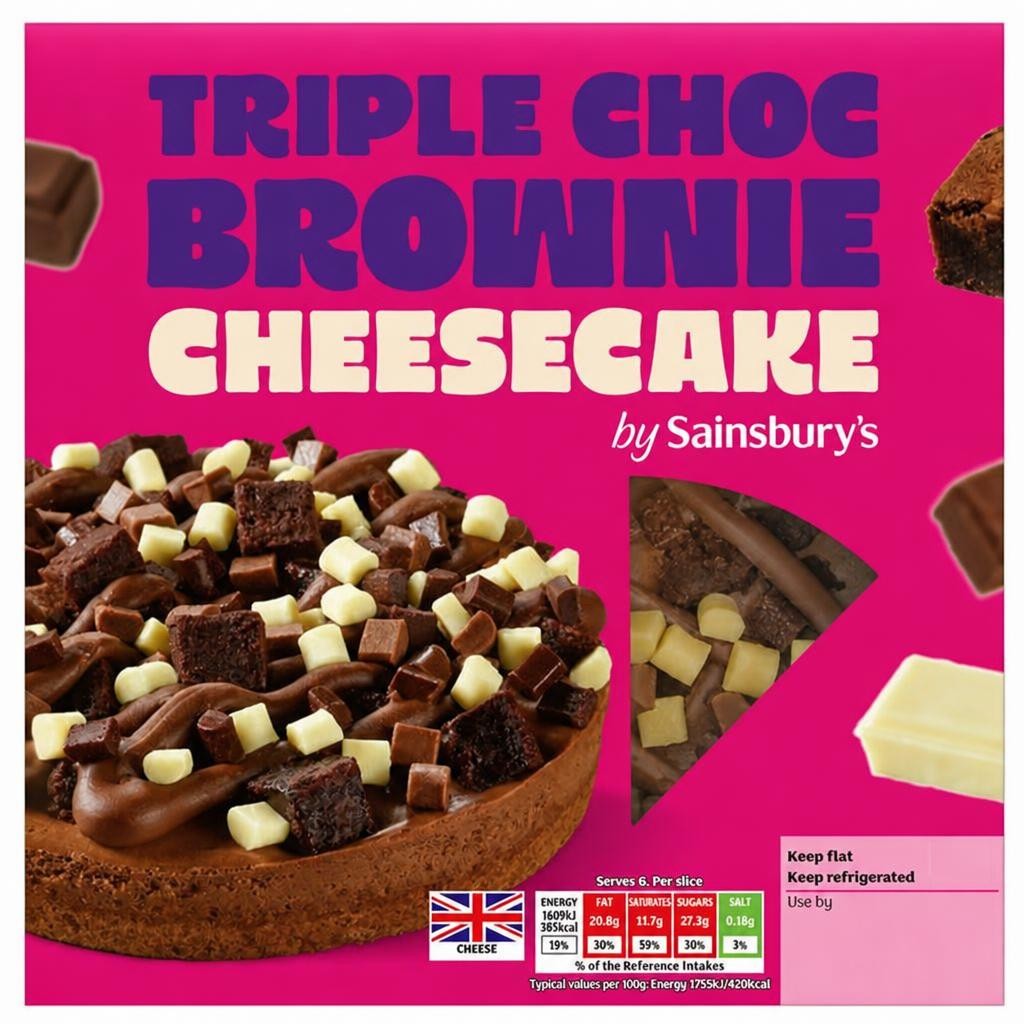 Sainsbury's Loaded 550g Triple Choc Brownie Cheesecake