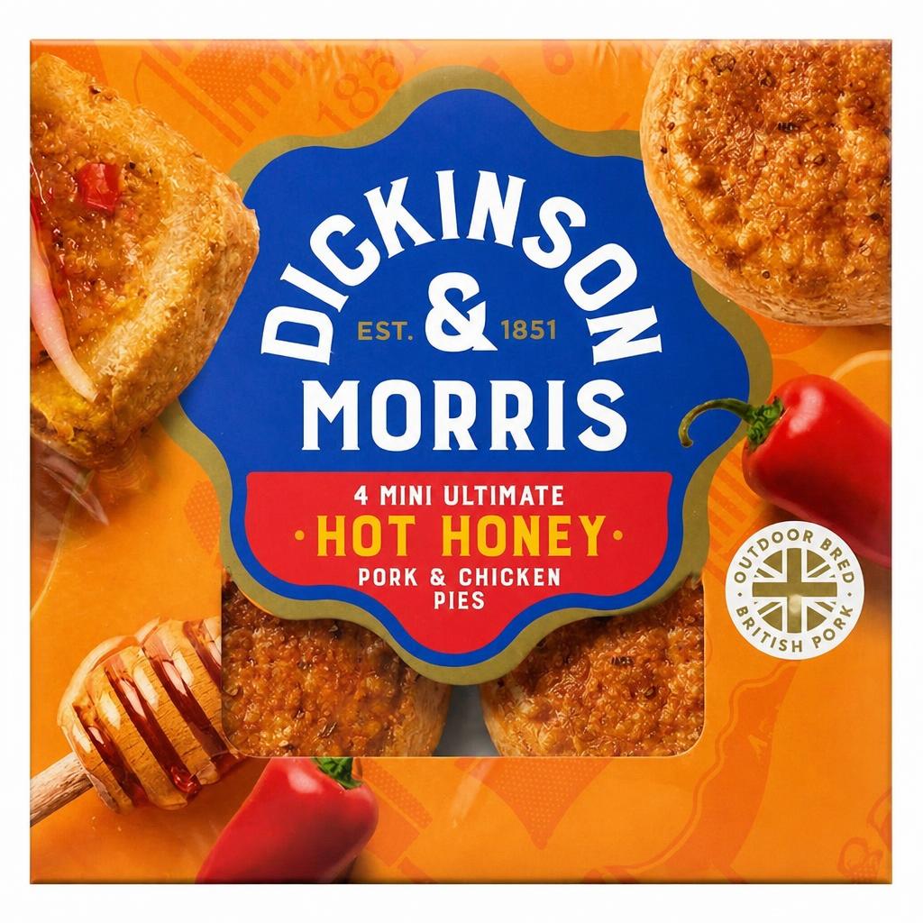Dickinson & Morris 4 x Mini Ultimate Hot Honey Pork & Chicken Pies 200g