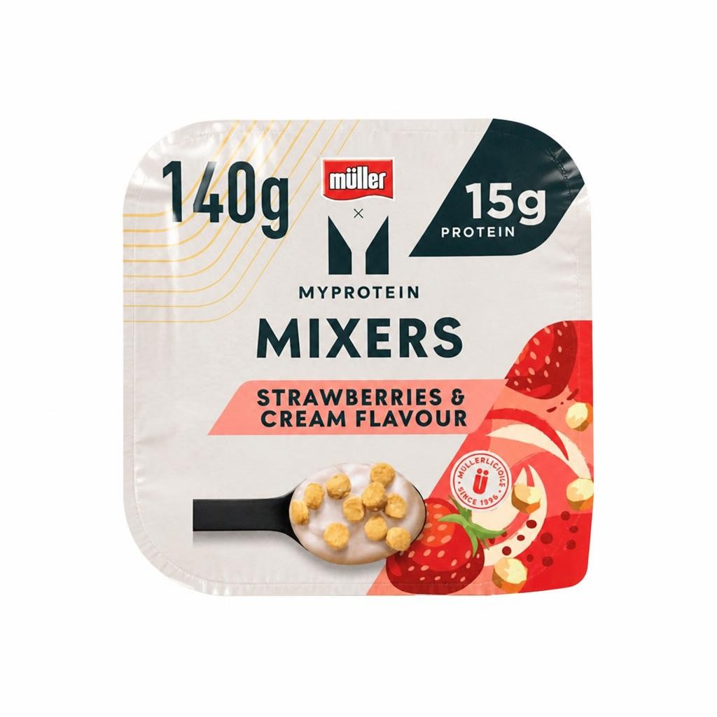Müller x Myprotein 140g Strawberries & Cream Mixers Yogurt