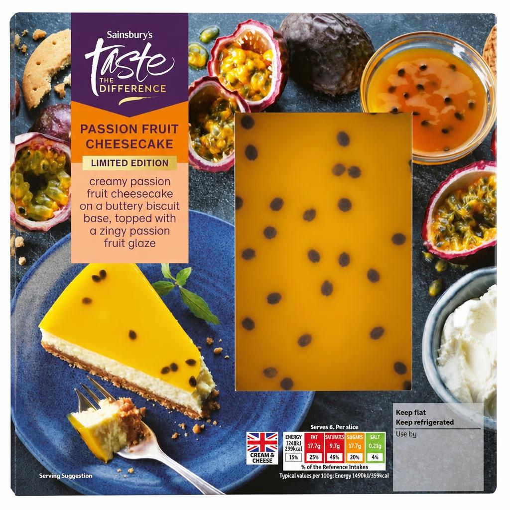 Sainsbury's Passion Fruit Cheesecake, Summer Edition, Taste the Difference 500g