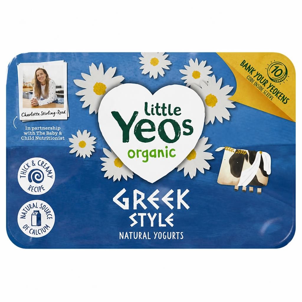 Little Yeos 6 x 45g Greek Style Organic Natural Yogurts