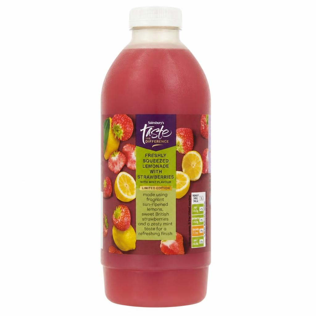 Sainsbury's Taste the Difference Limited Edition Freshly Squeezed Lemonade with Strawberries 1L