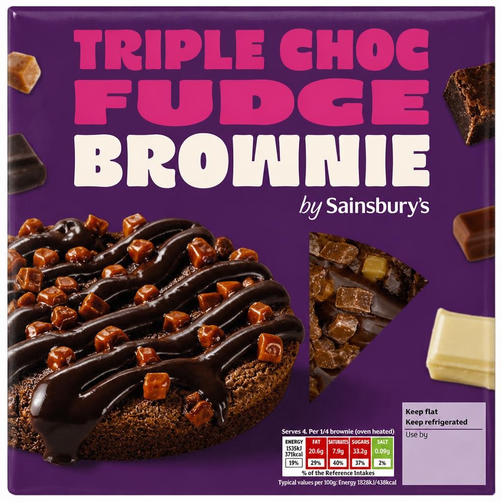 Sainsbury's Loaded 340g Triple Choc Fudge Brownie