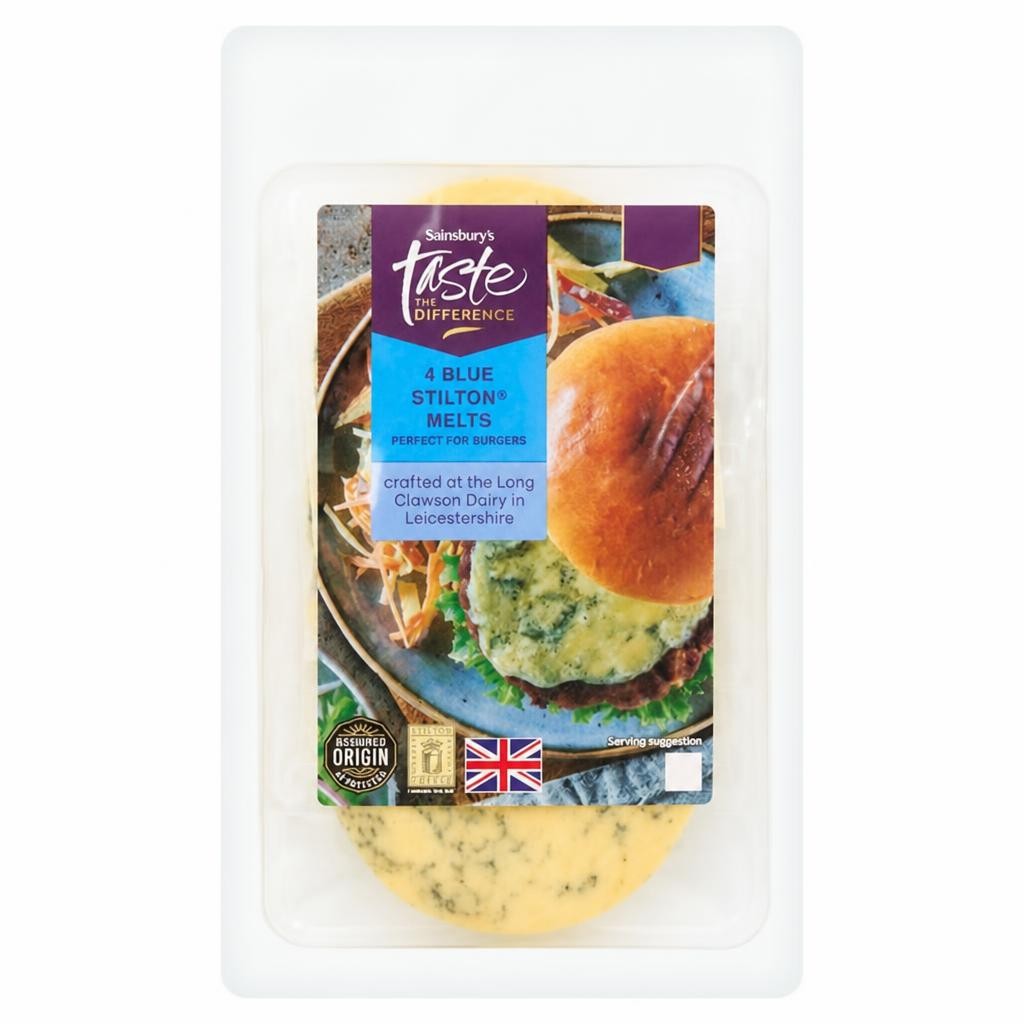 Sainsbury's 4 x Blue Stilton Cheese Melts, Taste the Difference 140g