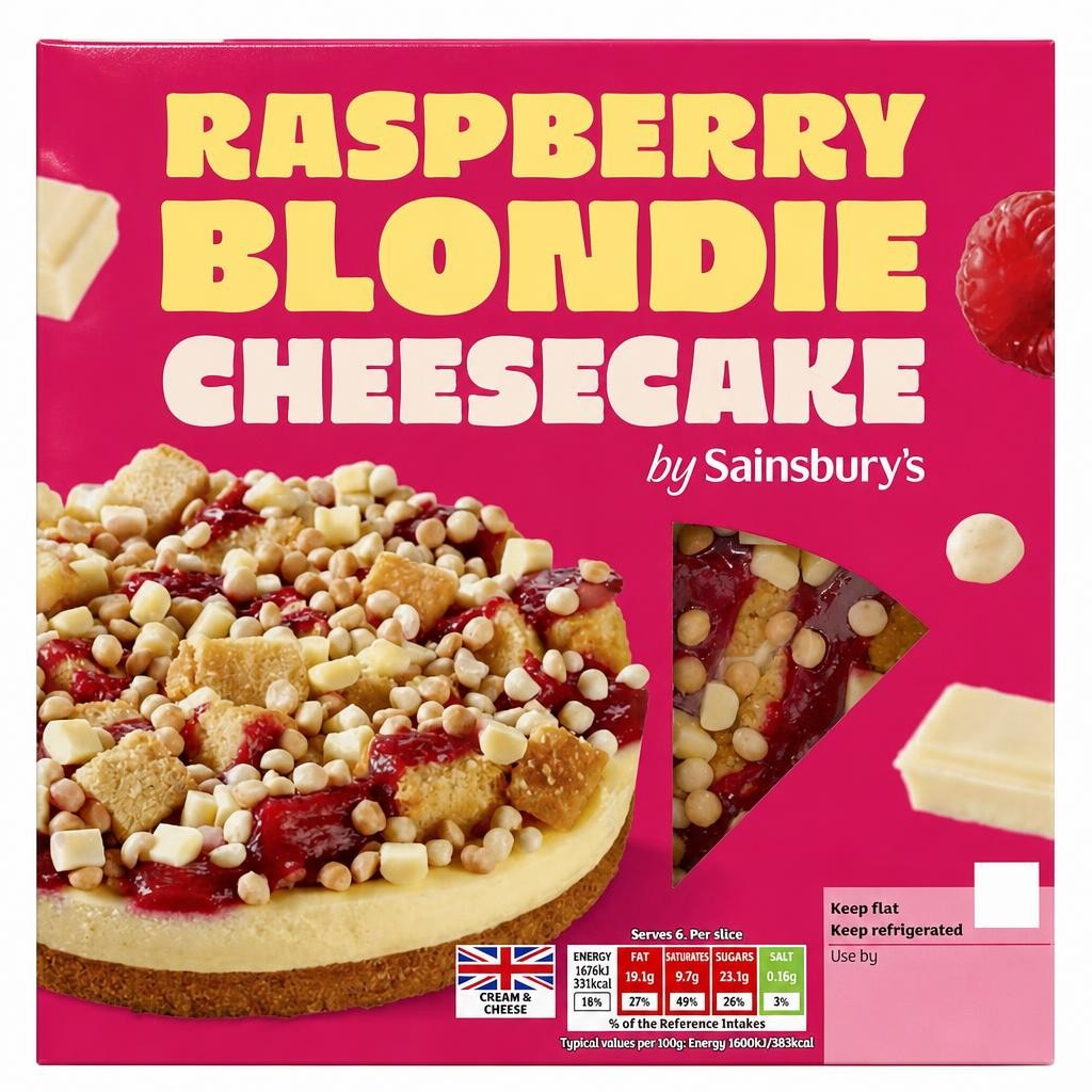 Sainsbury's Loaded 550g Raspberry Blondie Cheesecake