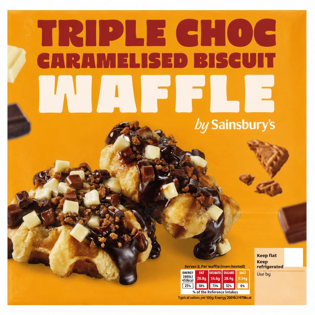 Sainsbury's Loaded 190g Triple Choc Caramelised Biscuit Waffle