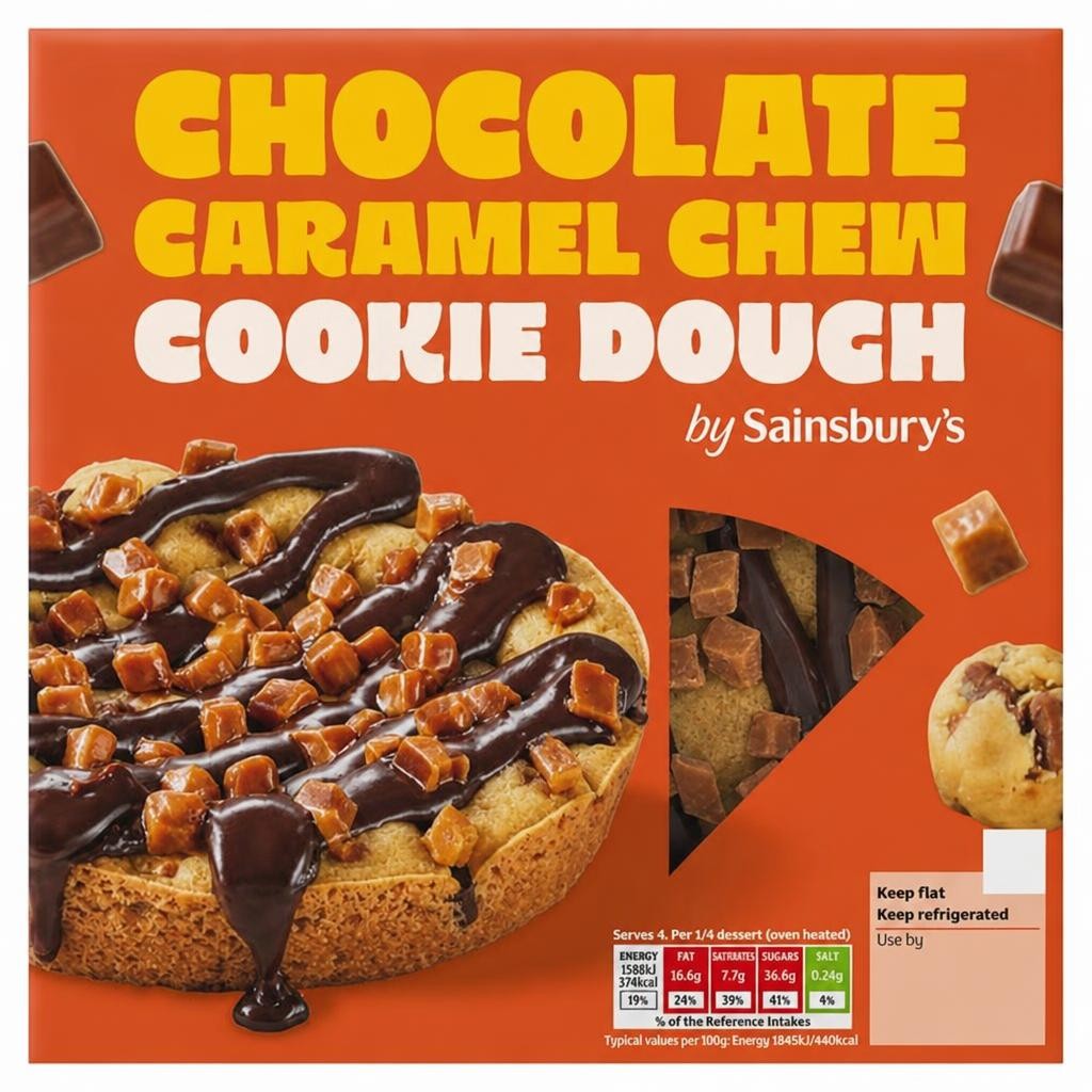 Sainsbury's Loaded 340g Chocolate Caramel Chew Cookie Dough