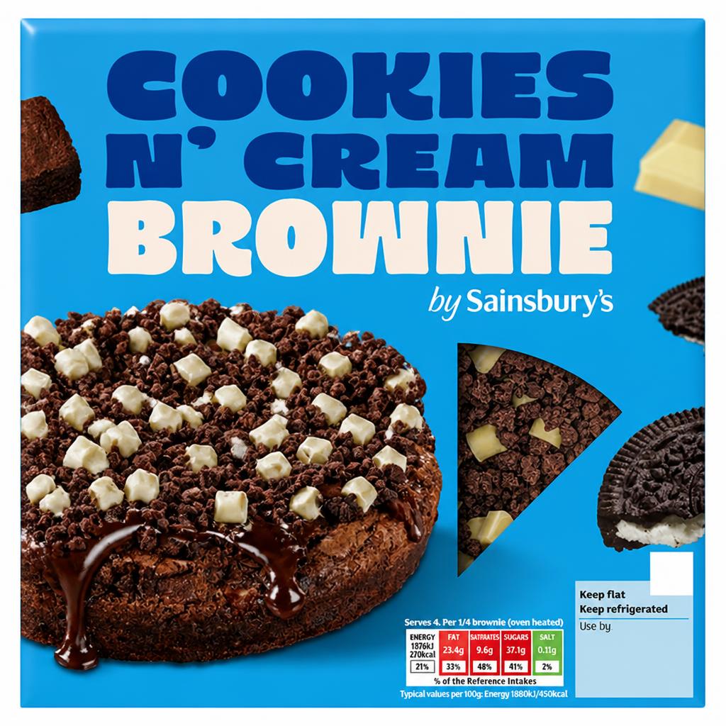 Sainsbury's Loaded 380g Cookies N' Cream Brownie