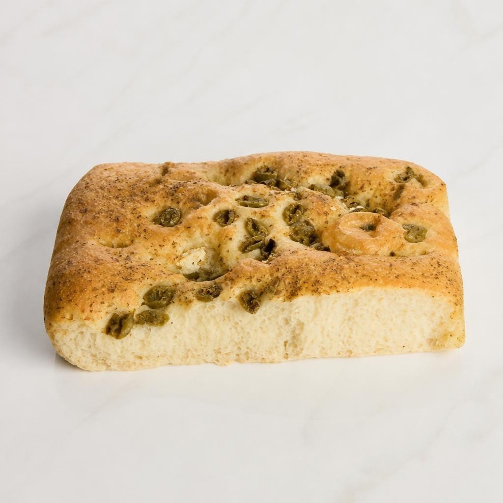 Sainsbury's 250g Green Olive, Feta & Oregano Focaccia Bread, Taste the Difference