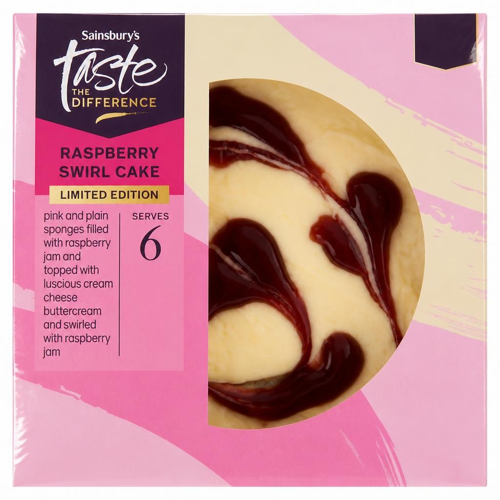Sainsbury's Taste the Difference Limited Edition Raspberry Swirl Cake 410g