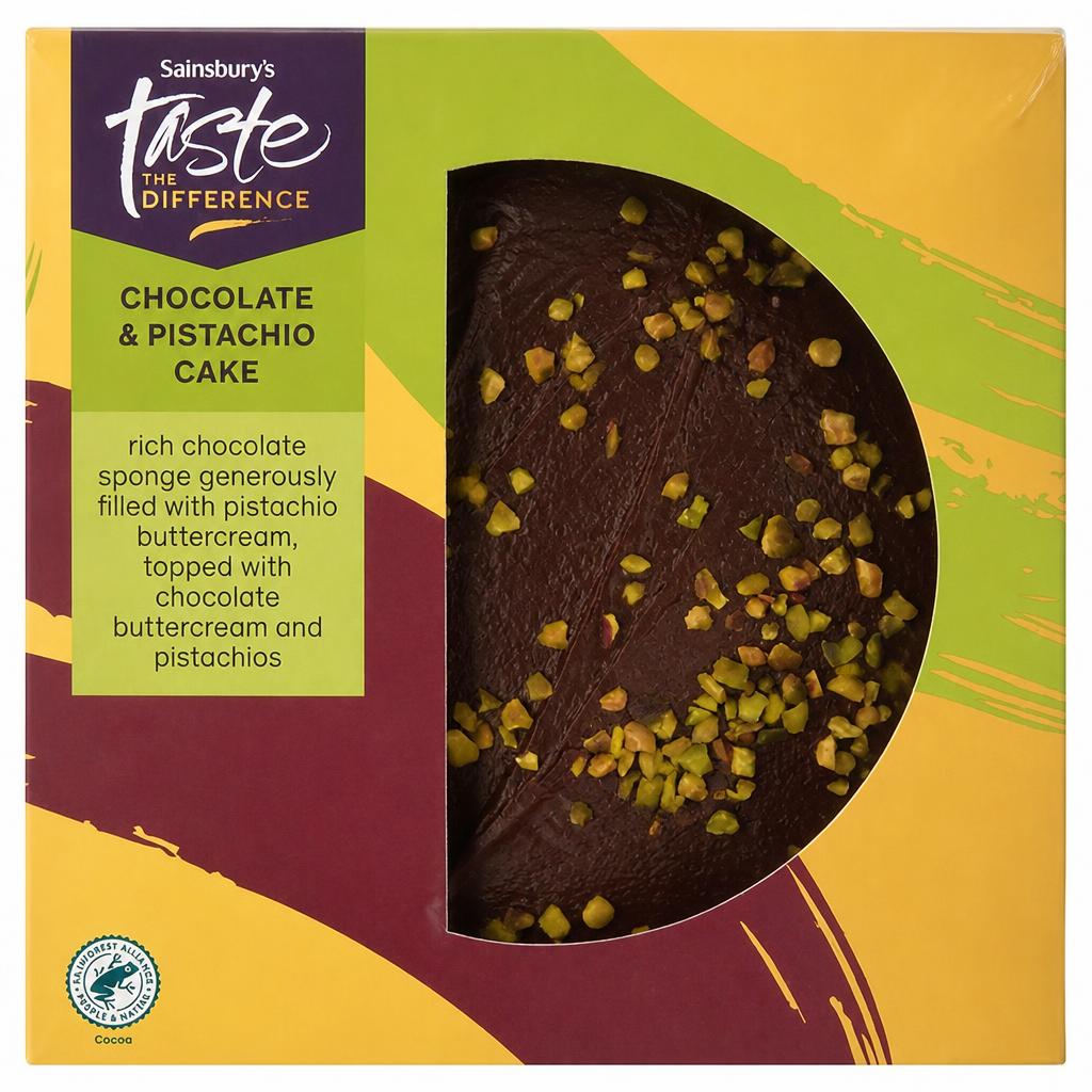 Sainsbury's 470g Chocolate & Pistachio Cake, Taste the Difference