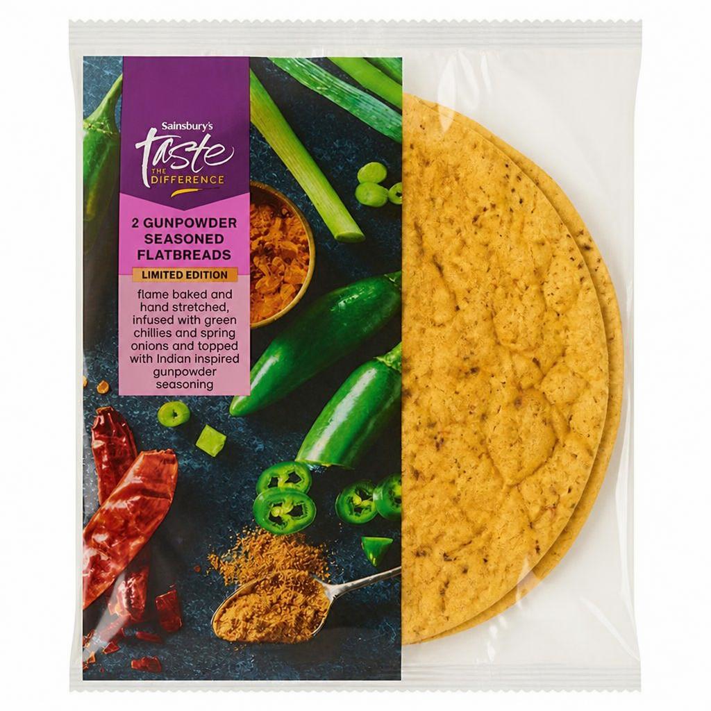 Sainsbury's Taste the Difference Limited Edition 2 Gunpowder Seasoned Flatbreads