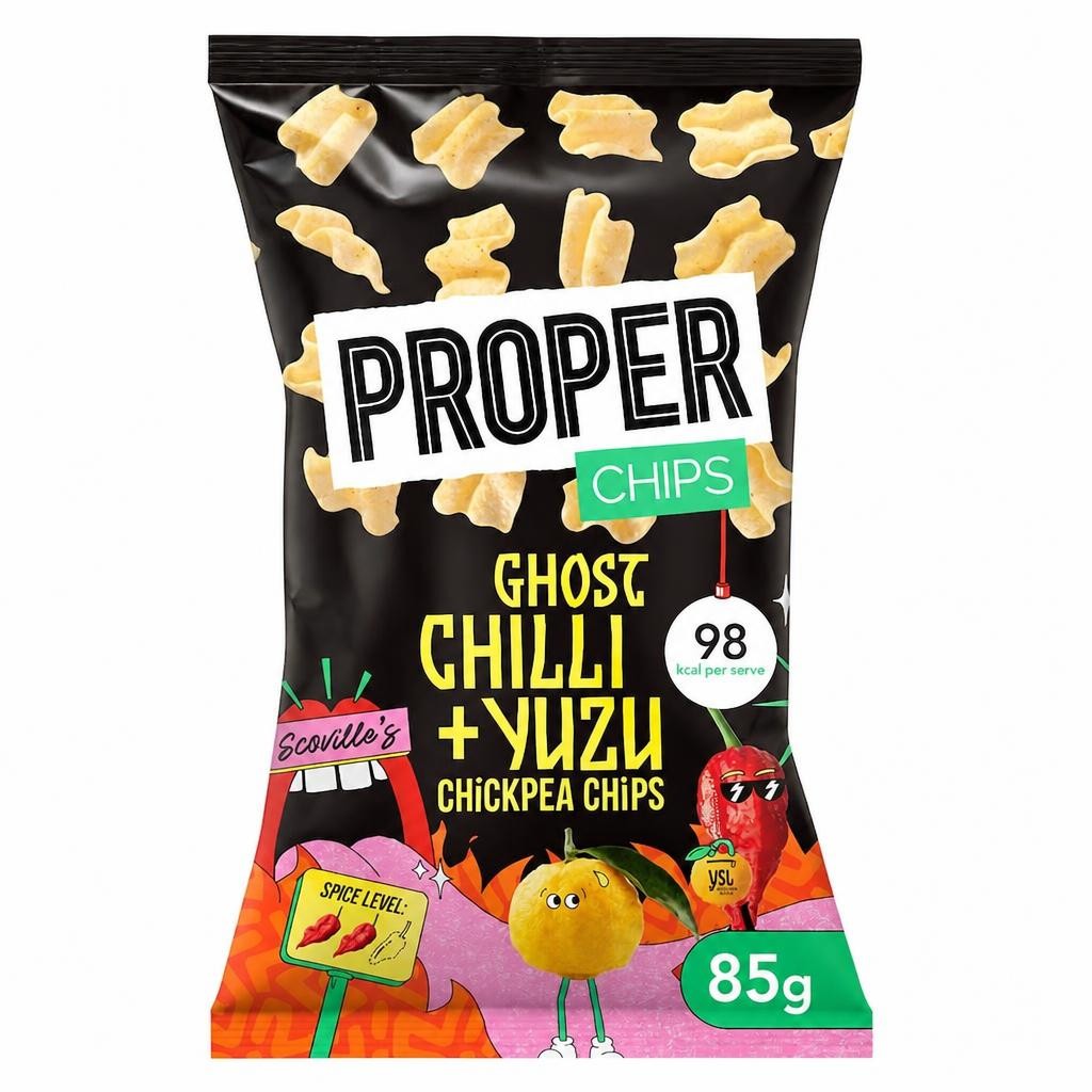 PROPERCHIPS Yuzu & Ghost Chilli Chickpea Chips 85G