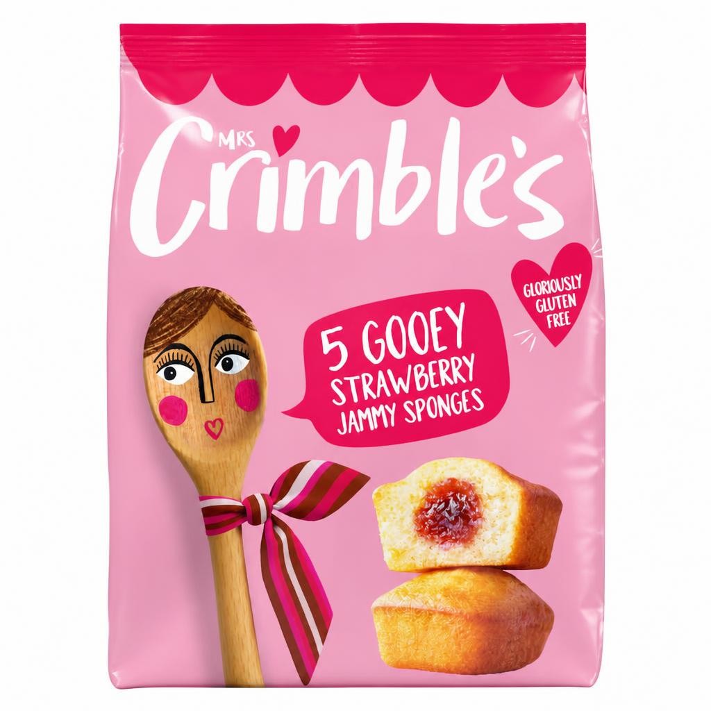 Mrs Crimbles Gluten Free 5 Gloriously Gooey Strawberry Sponge Cakes 175g