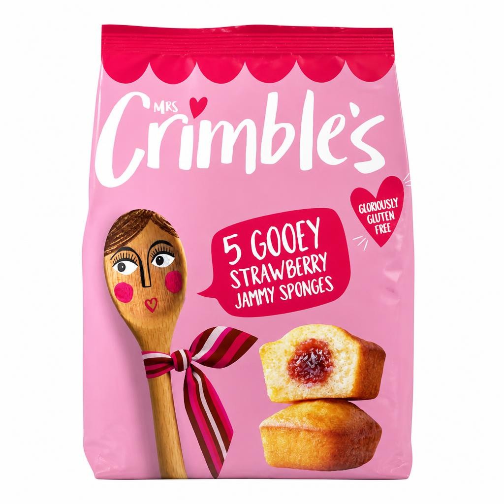 Mrs Crimbles Gluten Free 5 Gloriously Gooey Strawberry Sponge Cakes 175g