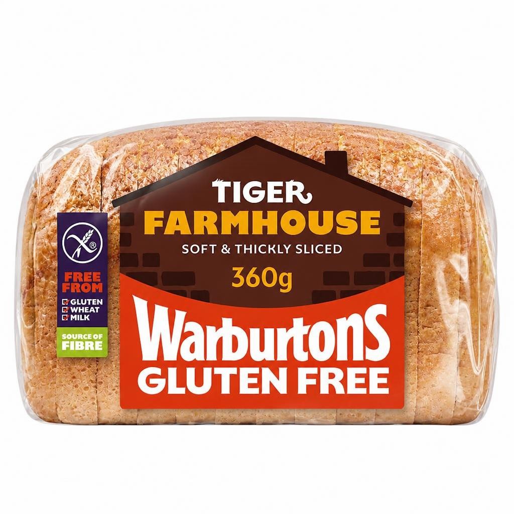 Warburtons Gluten Free Tiger Farmhouse white bread 360g
