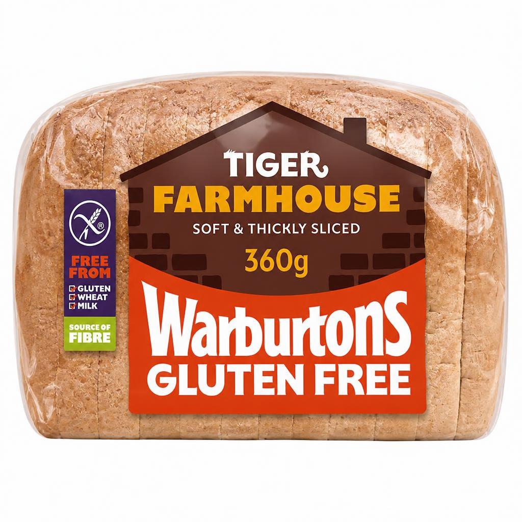 Warburtons Gluten Free Tiger Farmhouse white bread 360g