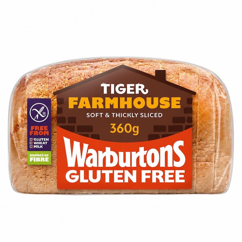 Warburtons Gluten Free Tiger Farmhouse white bread 360g
