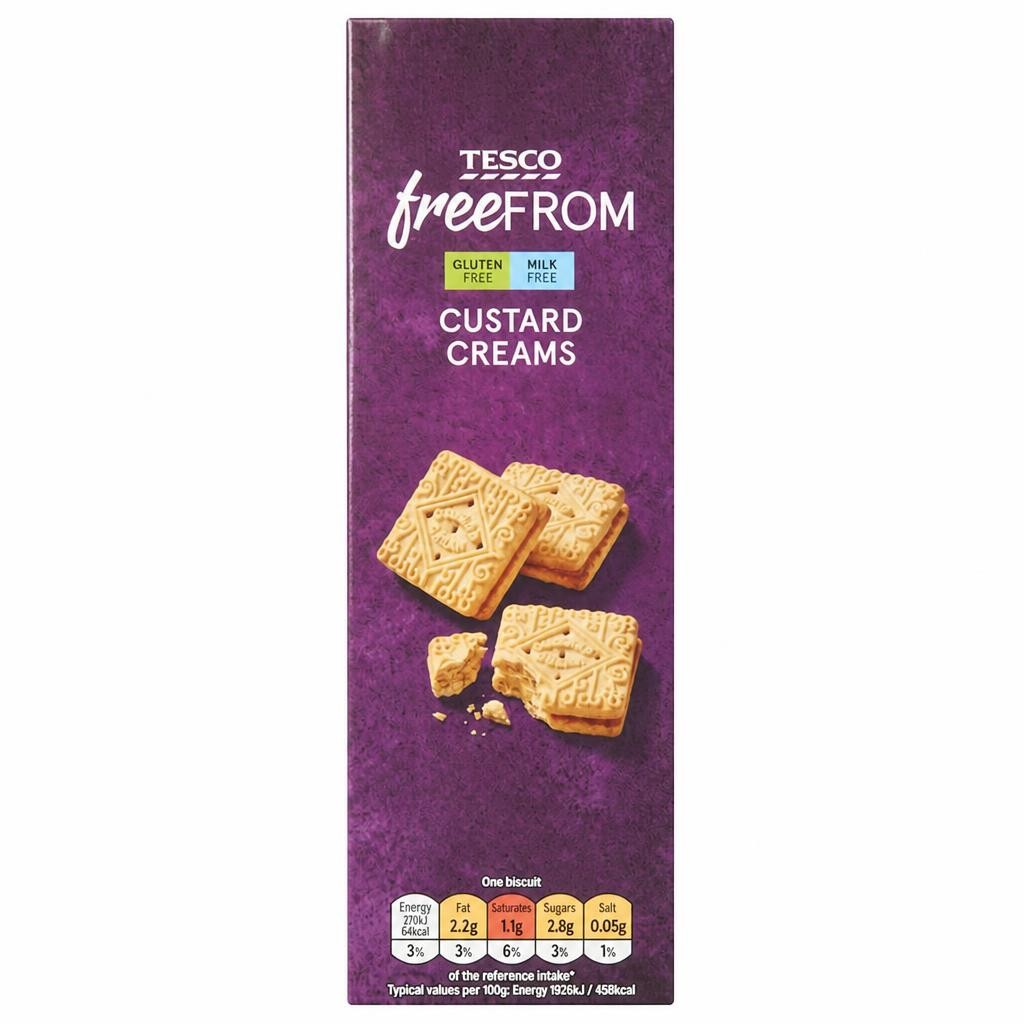 Tesco Free From Custard Creams 125G