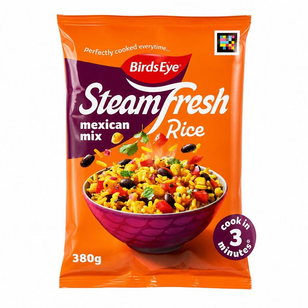 Birds Eye 2 x 380g Steamfresh Mexican Mix Microwave Rice Steam Bags