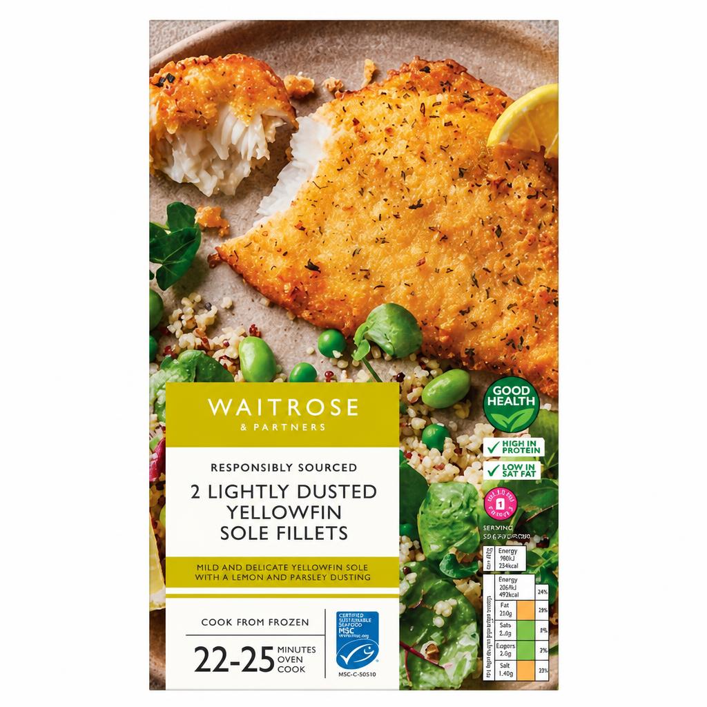 Waitrose Frozen Yellowfin Sole Fillets 2s
