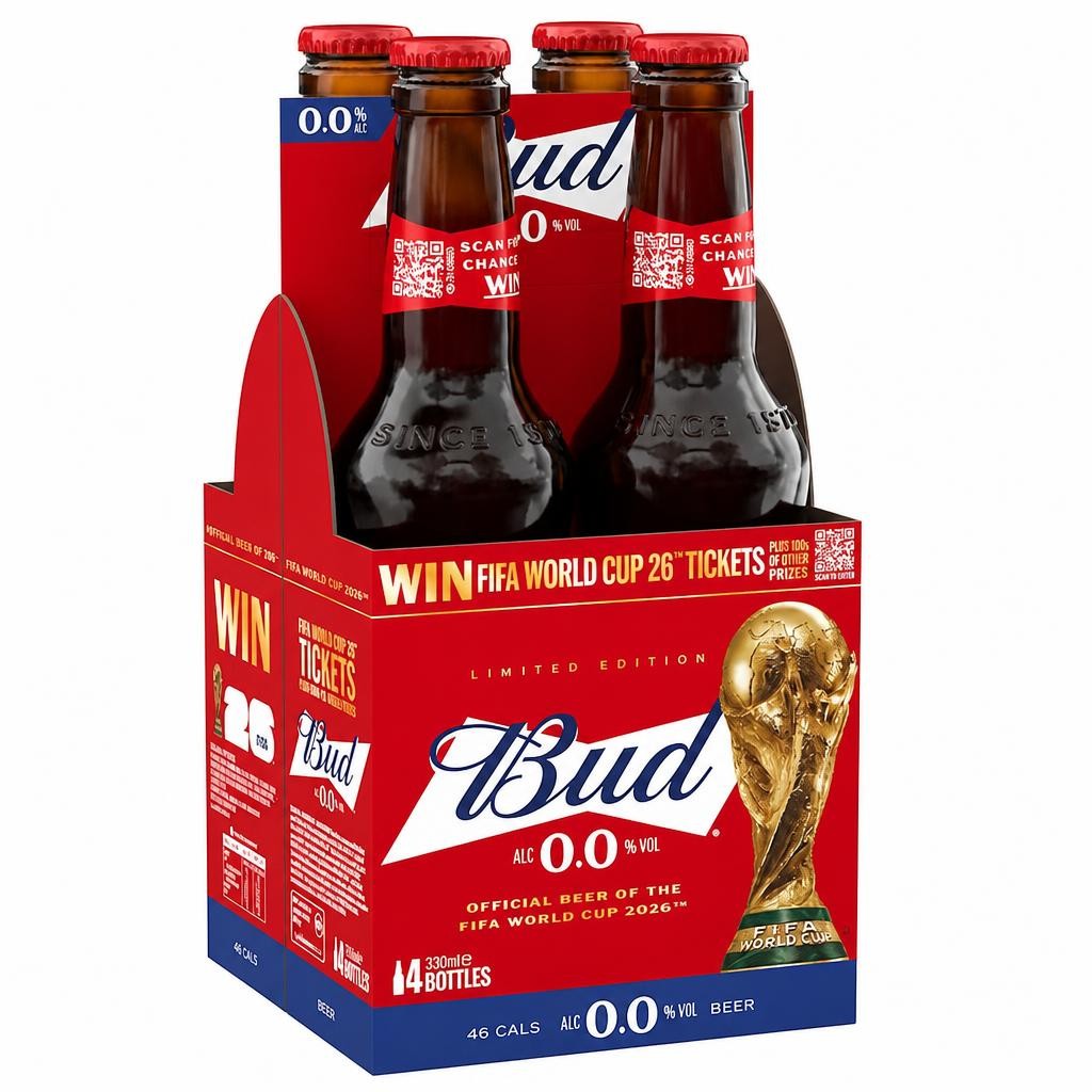Budweiser 0.0% Alcohol Free Beer 4x330ml