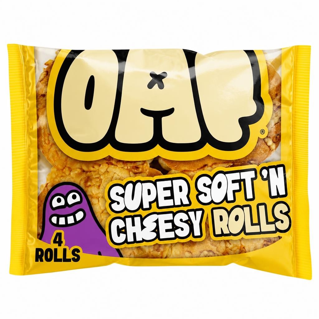 OAF Gluten Free 4 Extra Cheesy Rolls