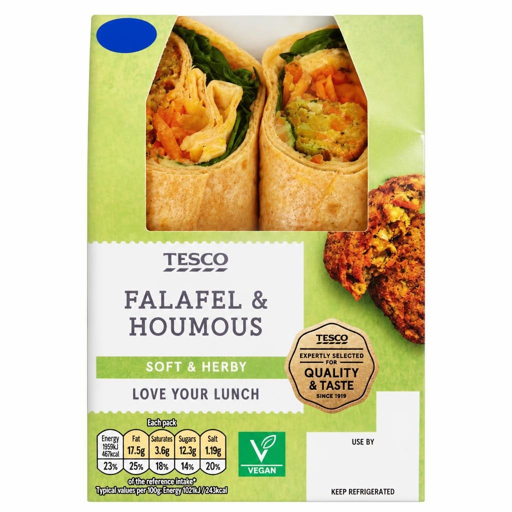 Tesco Falafel and Houmous Wrap