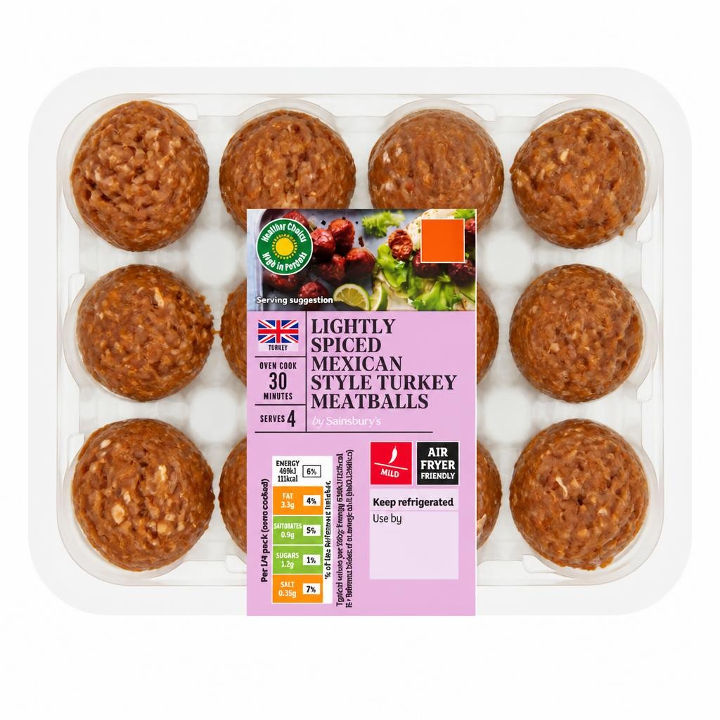 Sainsbury's 372g Lightly Spiced Mexican Style Turkey Meatballs