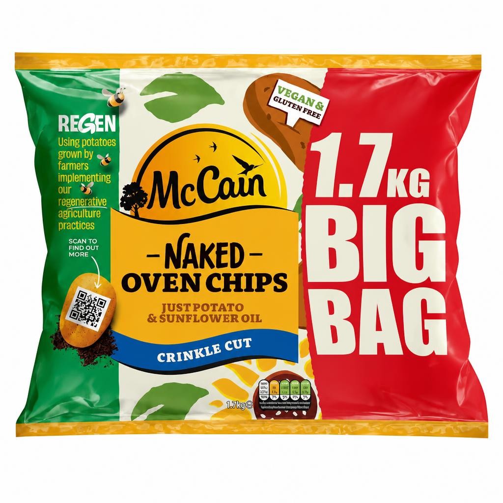 MCCAIN NAKED OVEN CHIPS CRINKLE CUT 1.7KG