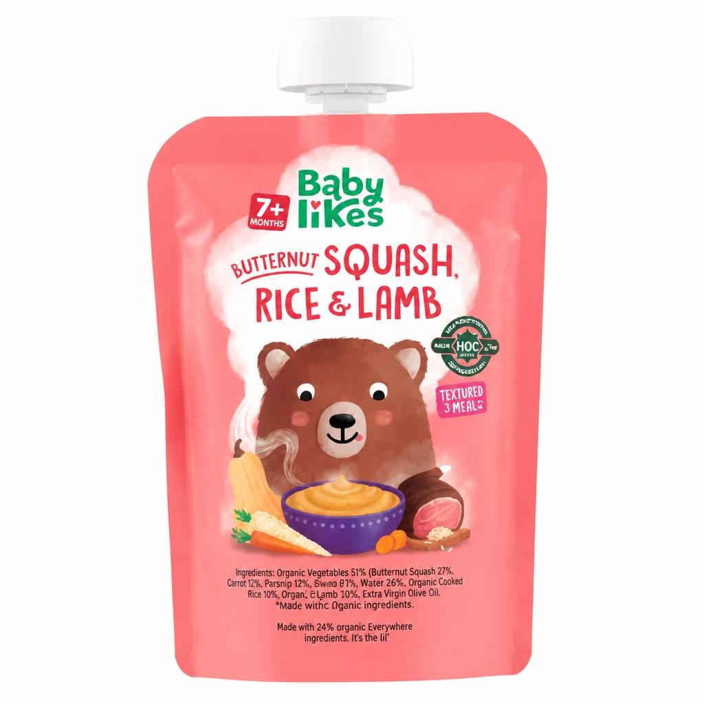 Baby Likes 7+ Months Butternut Squash, Rice & Lamb 130g