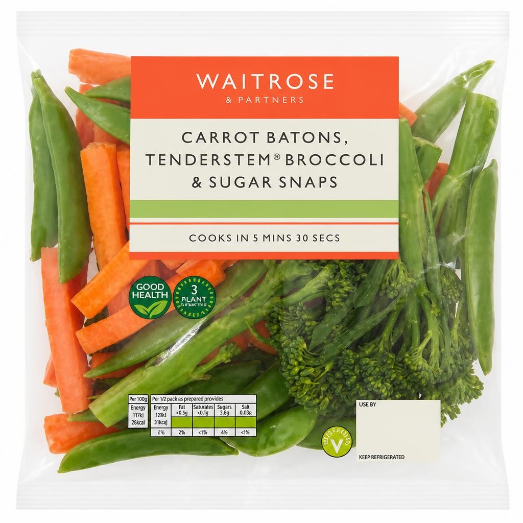 Waitrose Carrot Batons, Tenderstem Broccoli Tips and Sugar Snaps