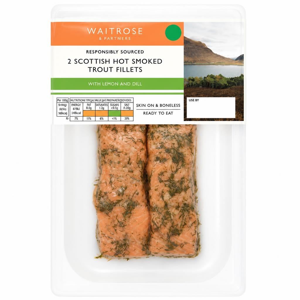 Waitrose 2 Hot Smoked Trout Fillets with Lemon and Dill