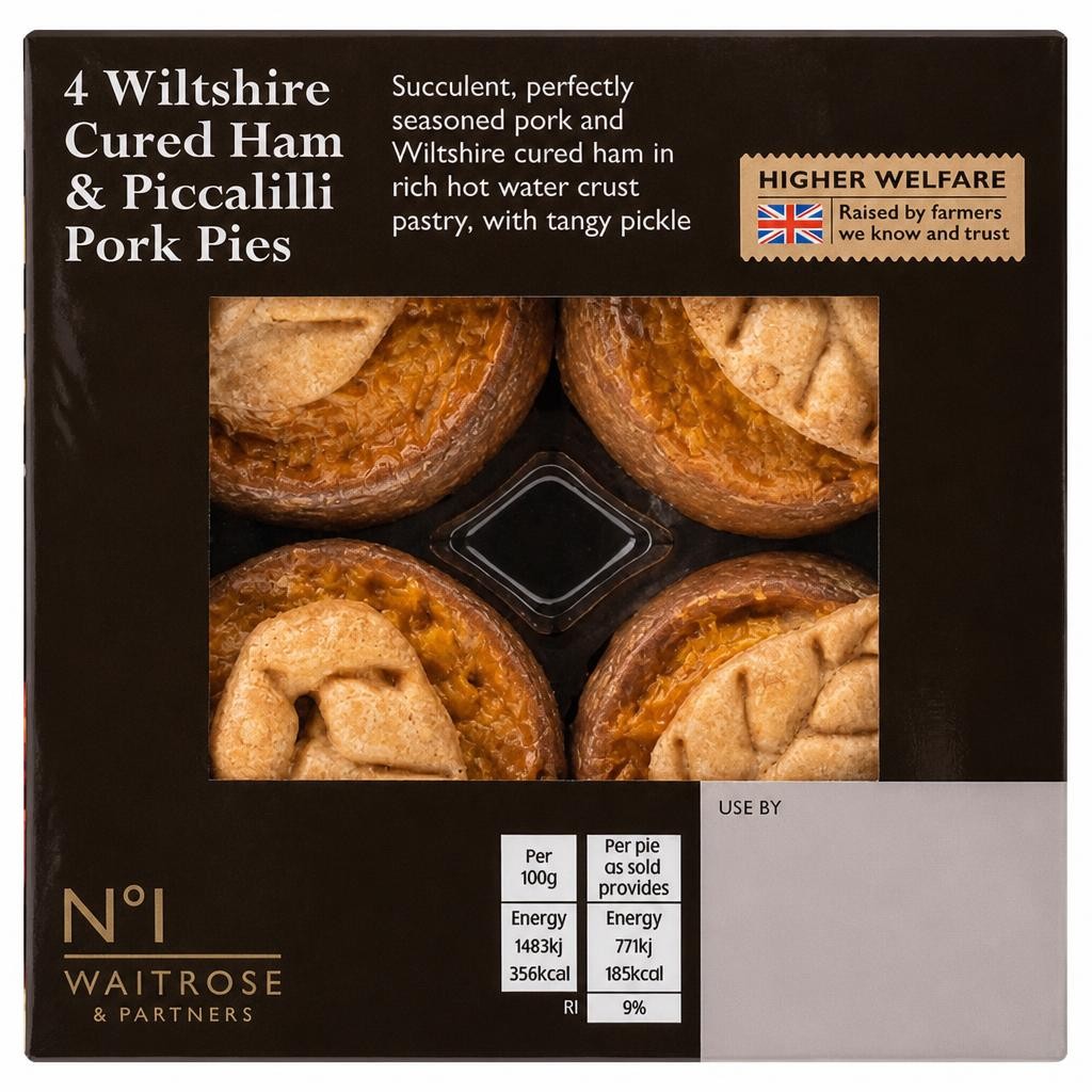 No.1 4 Wiltshire Cured Ham & Piccalilli Pork Pies
