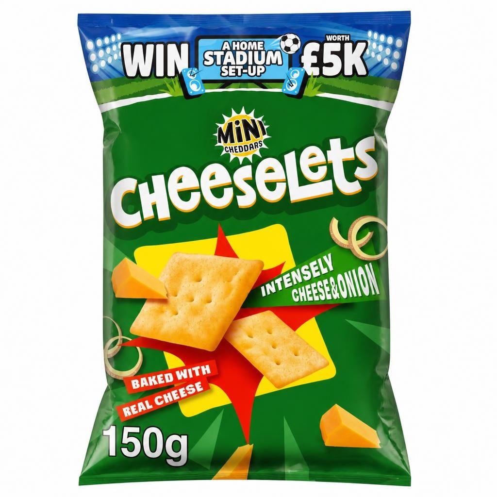 Mini Cheddars Cheeselets Cheese & Onion Baked Snacks 150g
