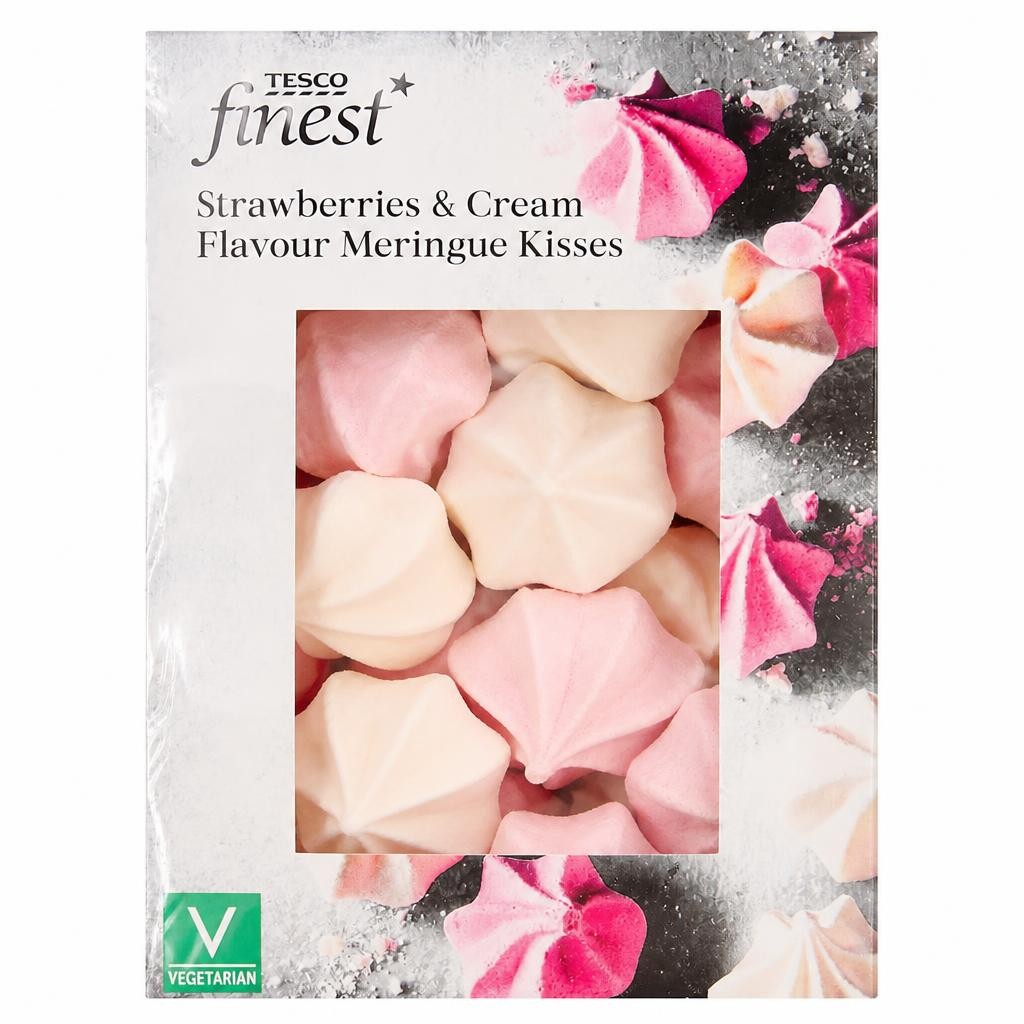 Tesco Finest Strawberry & Cream Meringues Kisses 100g