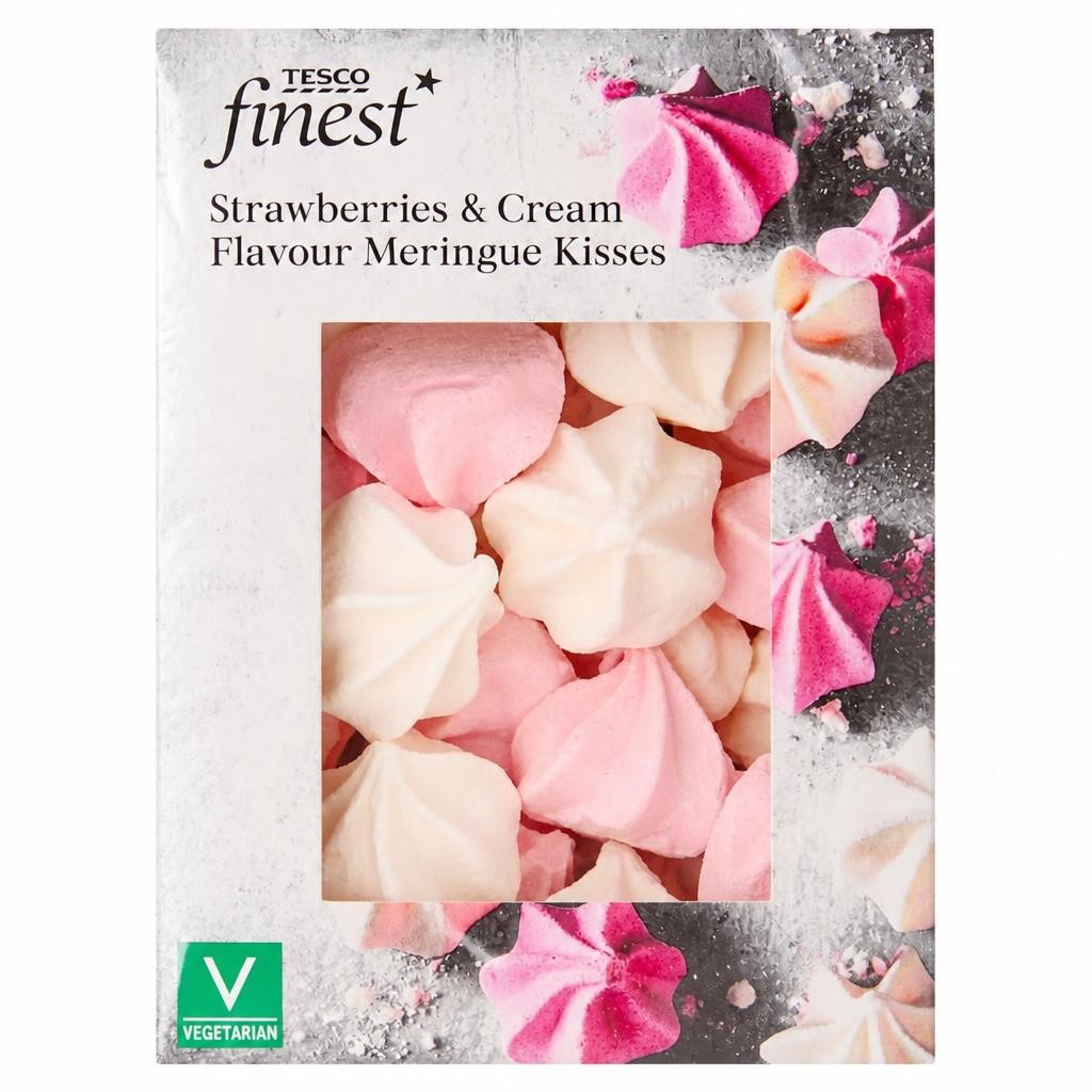 Tesco Finest Strawberry & Cream Meringues Kisses 100g