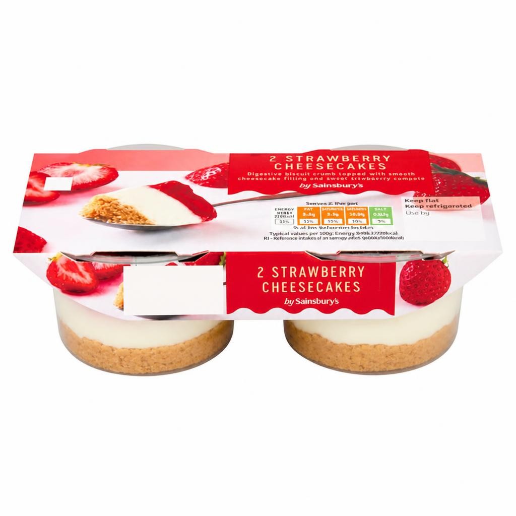 Sainsbury's 2 x 100g Strawberry Cheesecakes