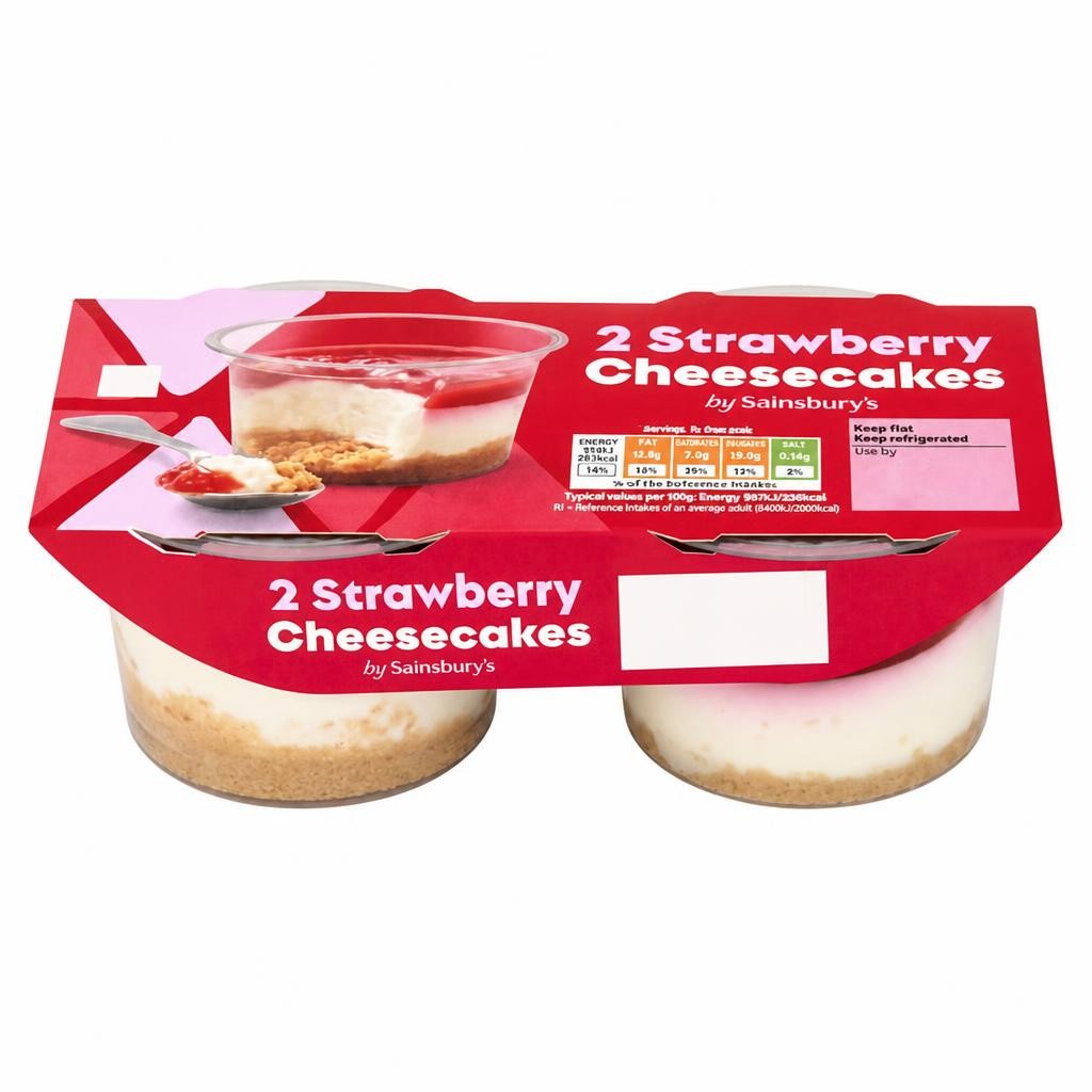 Sainsbury's Strawberry Cheesecakes 200g (2 x 100g)