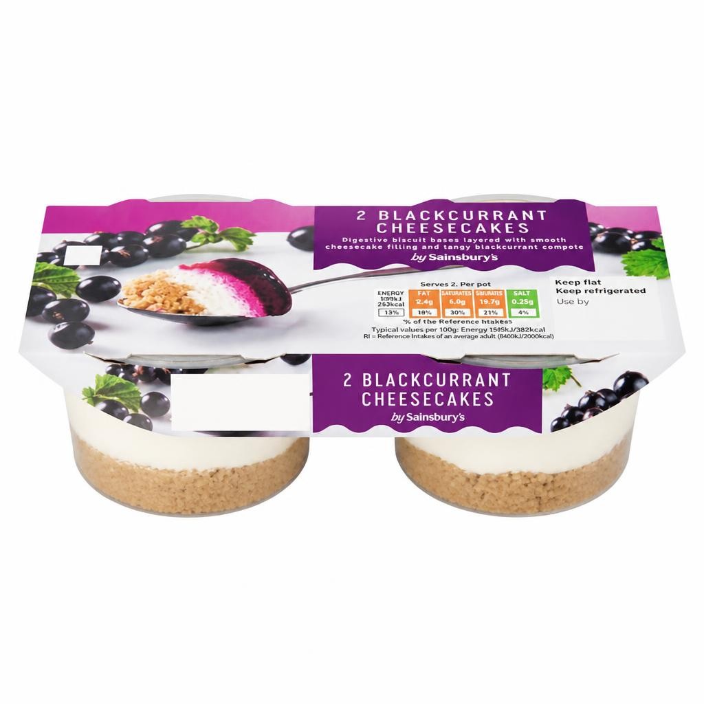 Sainsbury's 2 x 100g Blackcurrant Cheesecakes