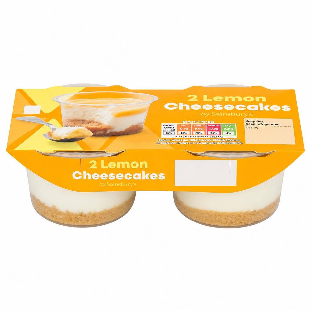 Sainsbury's Lemon Cheesecakes 200g (2 x 100g)