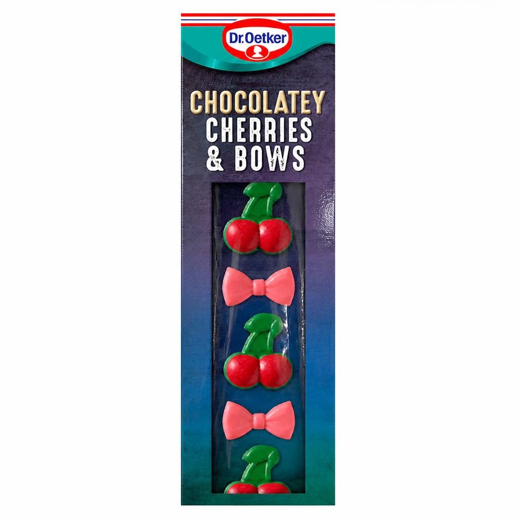 Dr. Oetker Chocolatey Cherries & Bows White Chocolate Flavour 12 pieces 18g