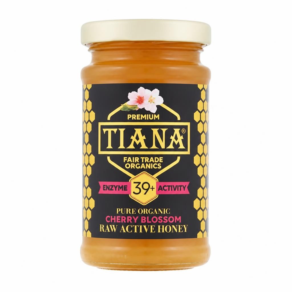 TIANA Organics Raw Active Cherry Blossom Honey Diastase 39, 250g | Bronze | Cherry blossom | 1