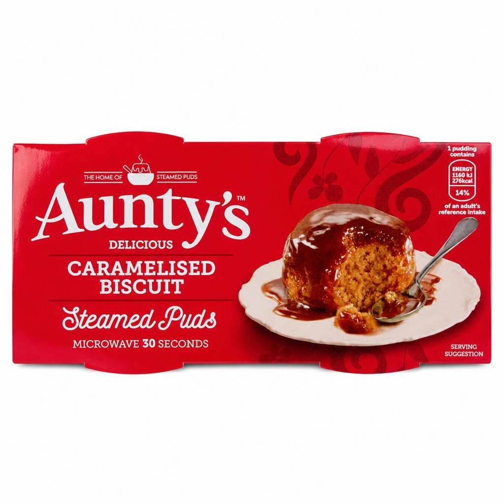 Auntys caramelised biscuit  Steamed Puds 2x95g